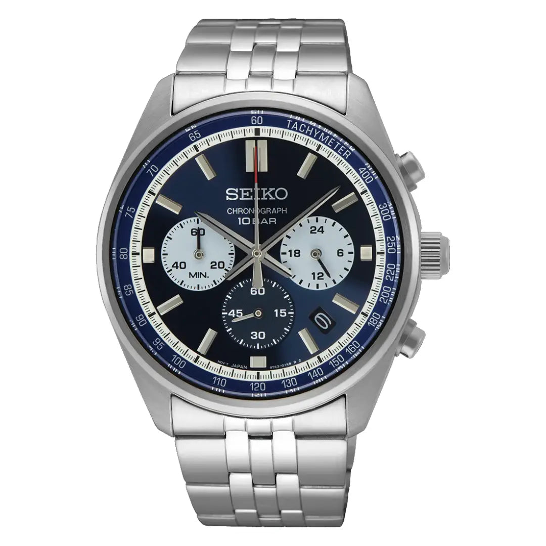 Seiko Conceptual Chronograph Quartz SSB427P1 Blue Dial 41.5mm Stainless Steel Men's Watch