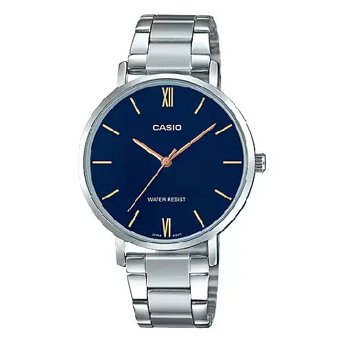 Casio Enticer Ladies Analog LTP-VT01D-2BUDF Blue Dial Stainless Steel Women's Watch