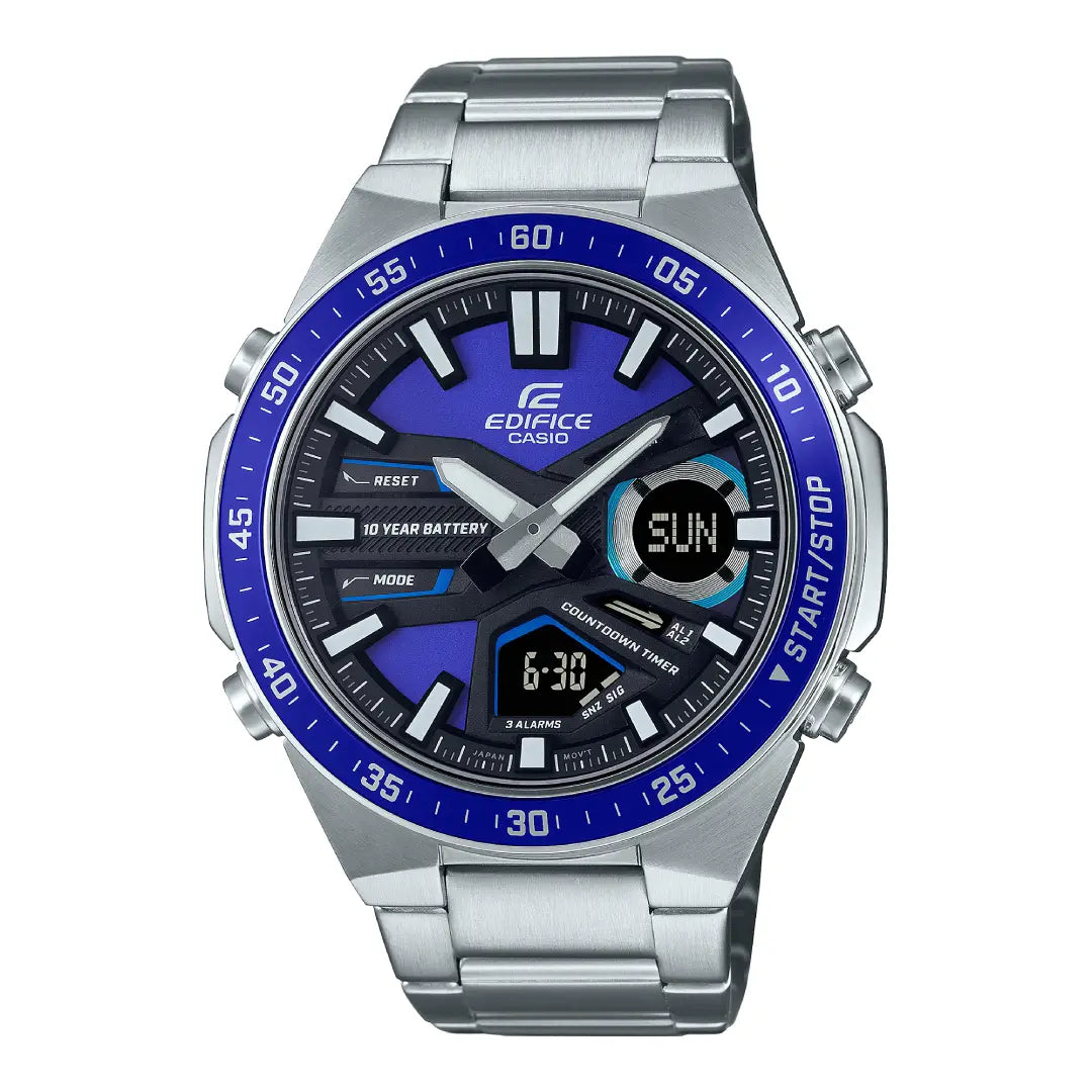 Casio Edifice Analog-Digital EFV-C110D-2AVDF Blue Dial 46.9mm Stainless Steel Men's Watch