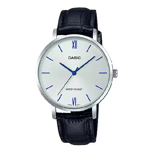Casio Enticer Ladies Analog LTP-VT01L-7B1UDF Silver Dial Leather Strap Women's Watch
