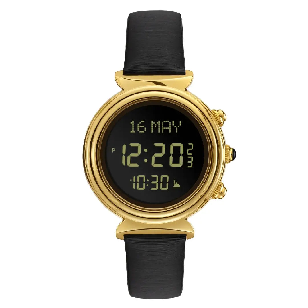 Al Fajr Classic Lady WF-14L Digital Dial Leather Strap Women's Watch