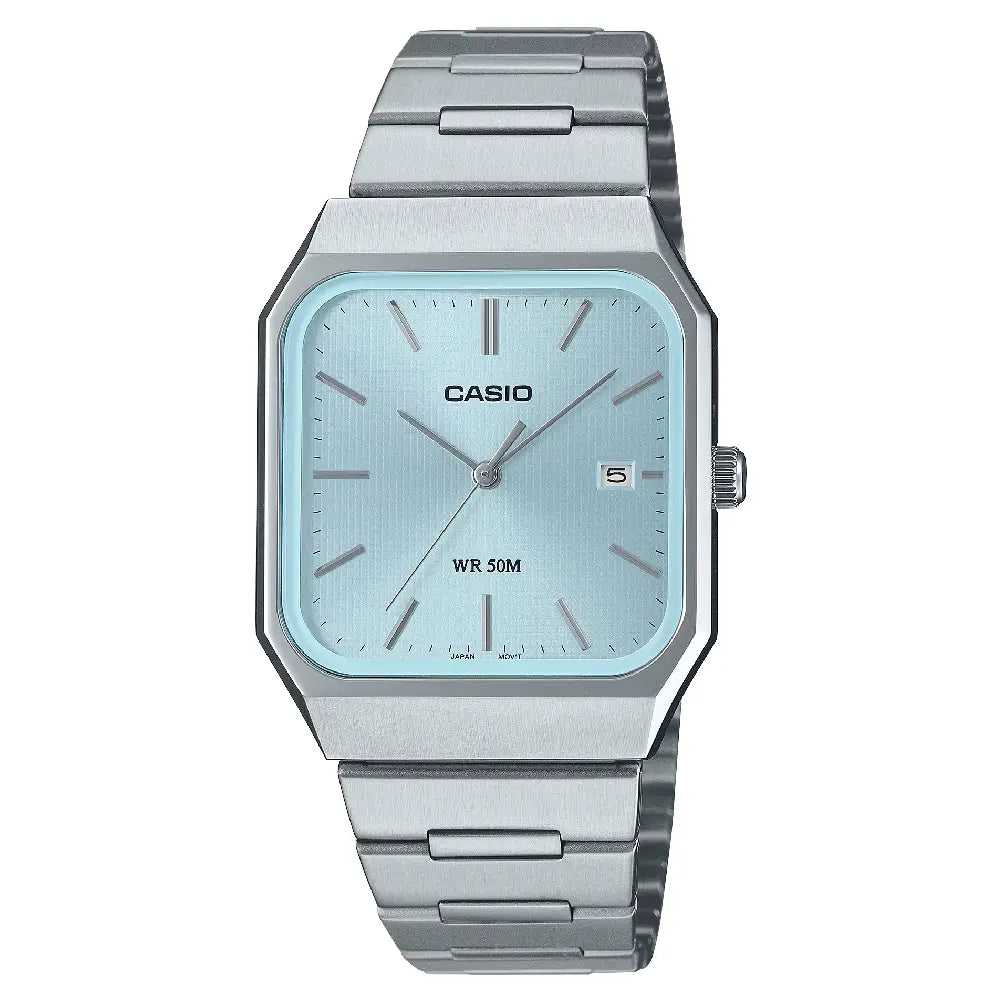 日本未発売！CASIO MTP-B185D-2A2VDF ライトブルー Casio Collection Analog MTP-B185D-2A2VDF Blue Dial Stainless Steel