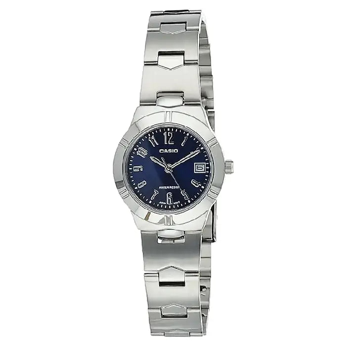 Casio Enticer Ladies Analog LTP-1241D-2A2DF Blue Dial Stainless Steel Women's Watch