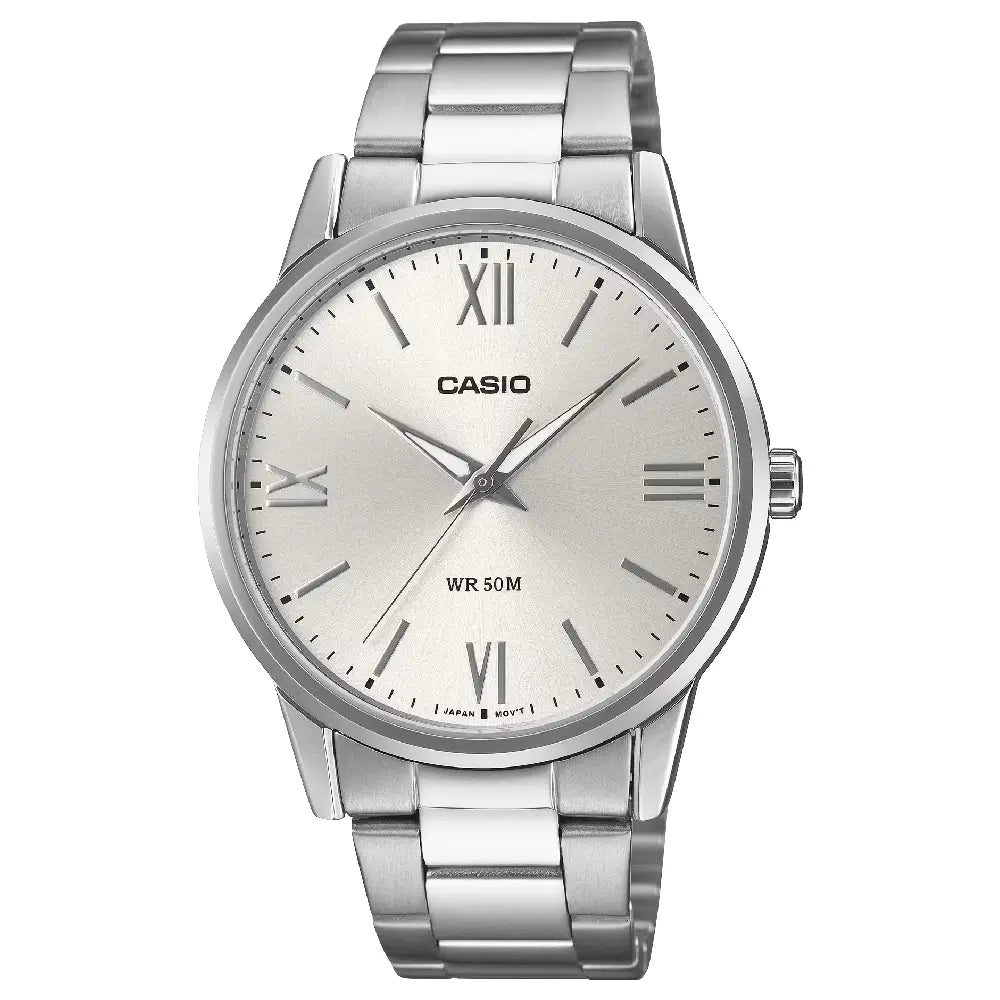 Casio Enticer Classic Analog MTP-1303DD-7A Silver Dial Stainless Steel Men's Watch