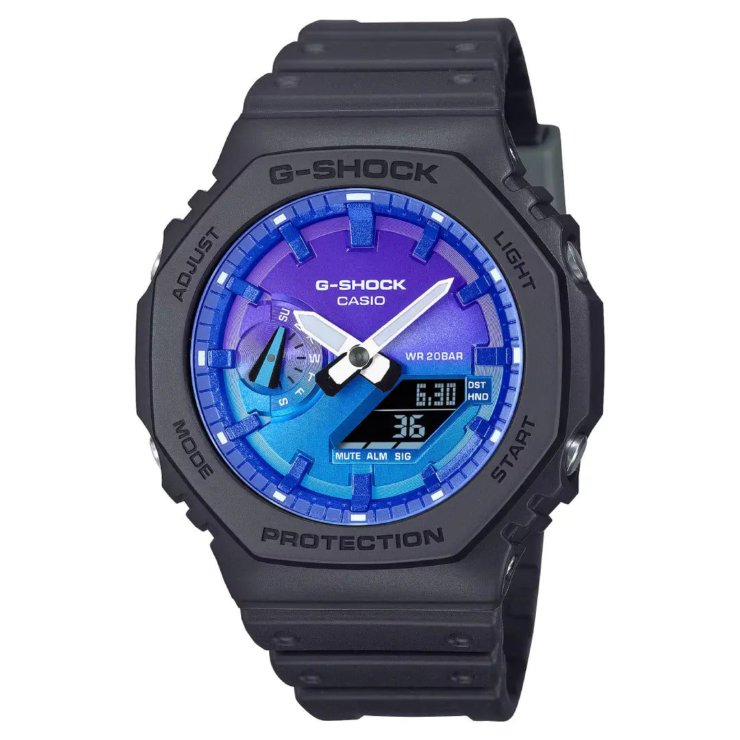 Casio G Shock GA-2100FL-1ADR Limited Edition Analog-Digital Blue Dial Resin Strap Men's Watch