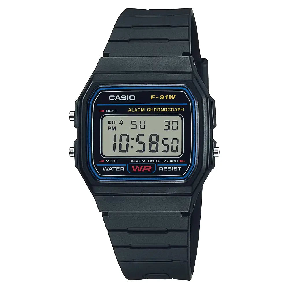 Casio Vintage Digital F-91W-1DG Black Dial Resin Strap Unisex Watch