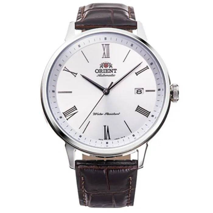 Orient RA-AC0J06S Automatic White Dial 42.4mm Leather Strap Men's Watch