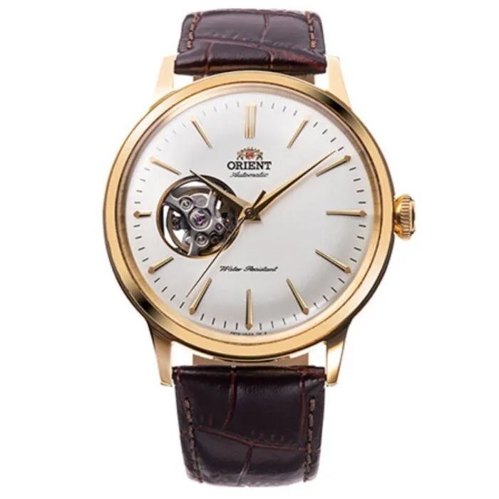 Orient RA-AG0003S Bambino Semi-Skeleton 40.5mm  Leather Strap Men's Watch