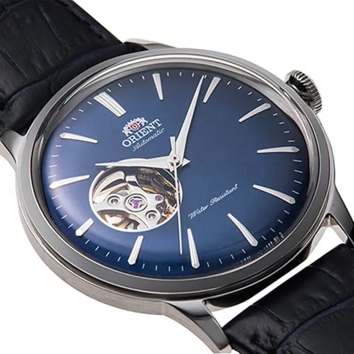 Orient RA-AG0005L10B Bambino Open Heart Automatic Blue Dial 40.5mm  Leather Strap Men's Watch