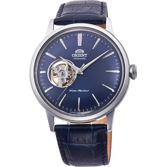 Orient RA-AG0005L10B Bambino Open Heart Automatic Blue Dial 40.5mm  Leather Strap Men's Watch