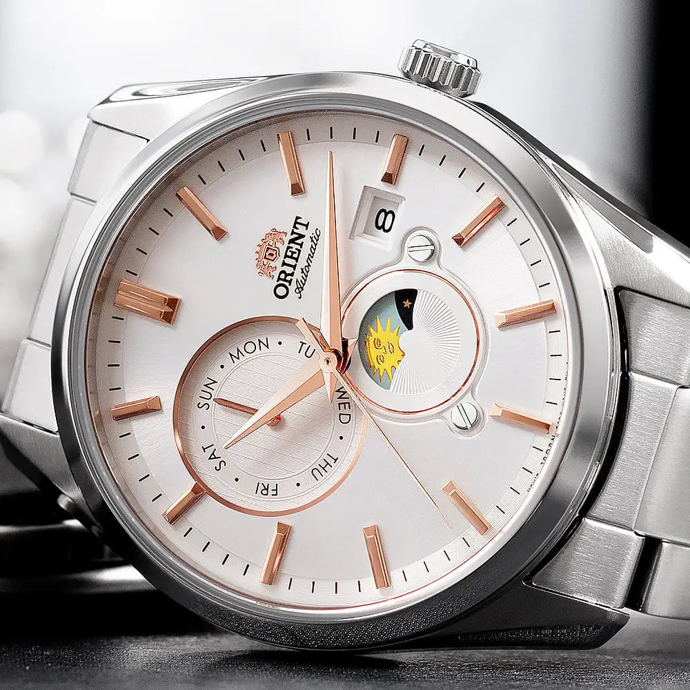 Orient RA-AK0306S Automatic Sun & Moon 42mm Stainless Steel Men's Watch