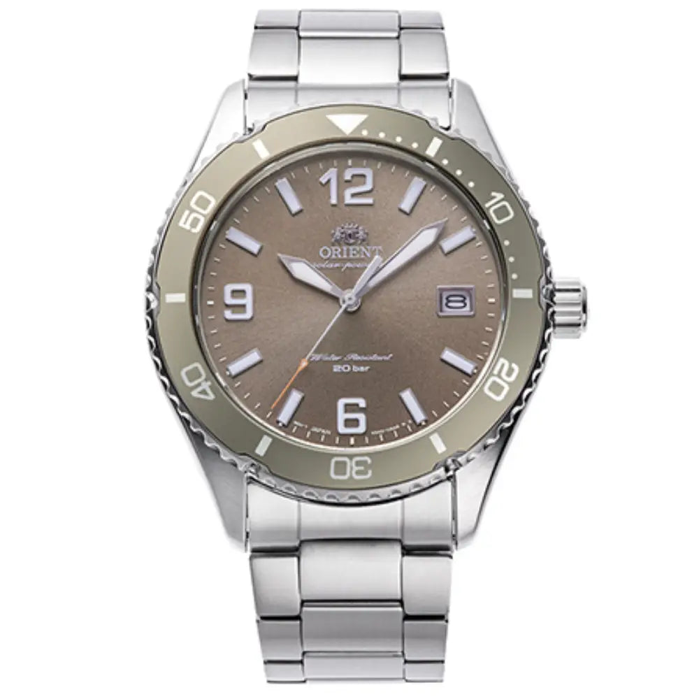 Orient Sports Solar Quartz RA-WJ0004Y10B Brown Dial 39.9mm Stainless Steel Bracelet Men's Watch