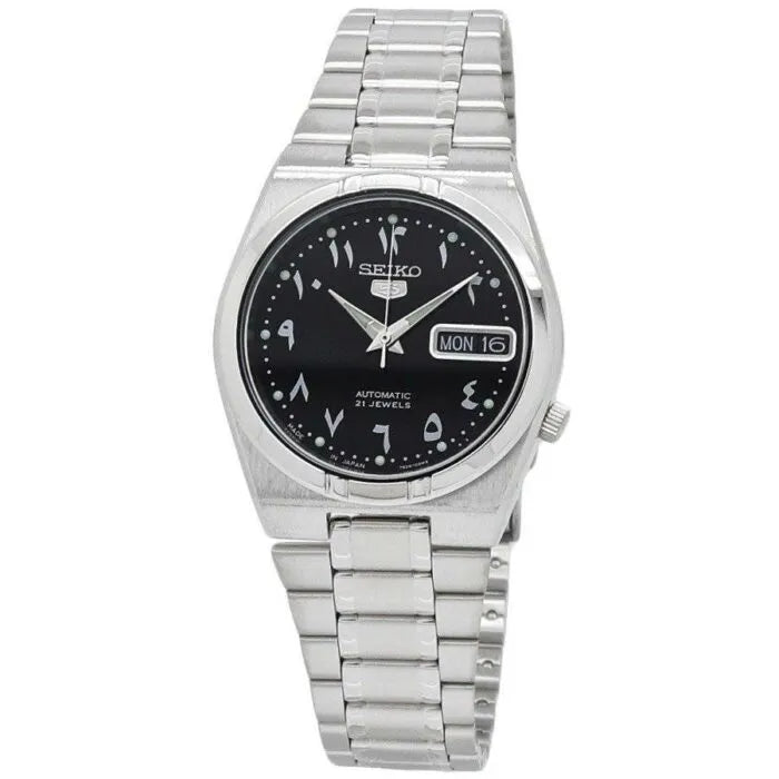 Seiko 5 SNK063J5 21 Jewels Automatic Arabic Black Dial 34mm Stainless Steel Men's Watch
