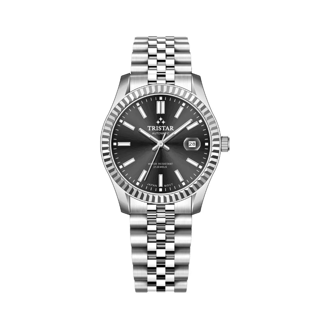 Tristar RD-Series Automatic Black Dial 40mm Stainless Steel Men's Watch - RD31BMSSM02