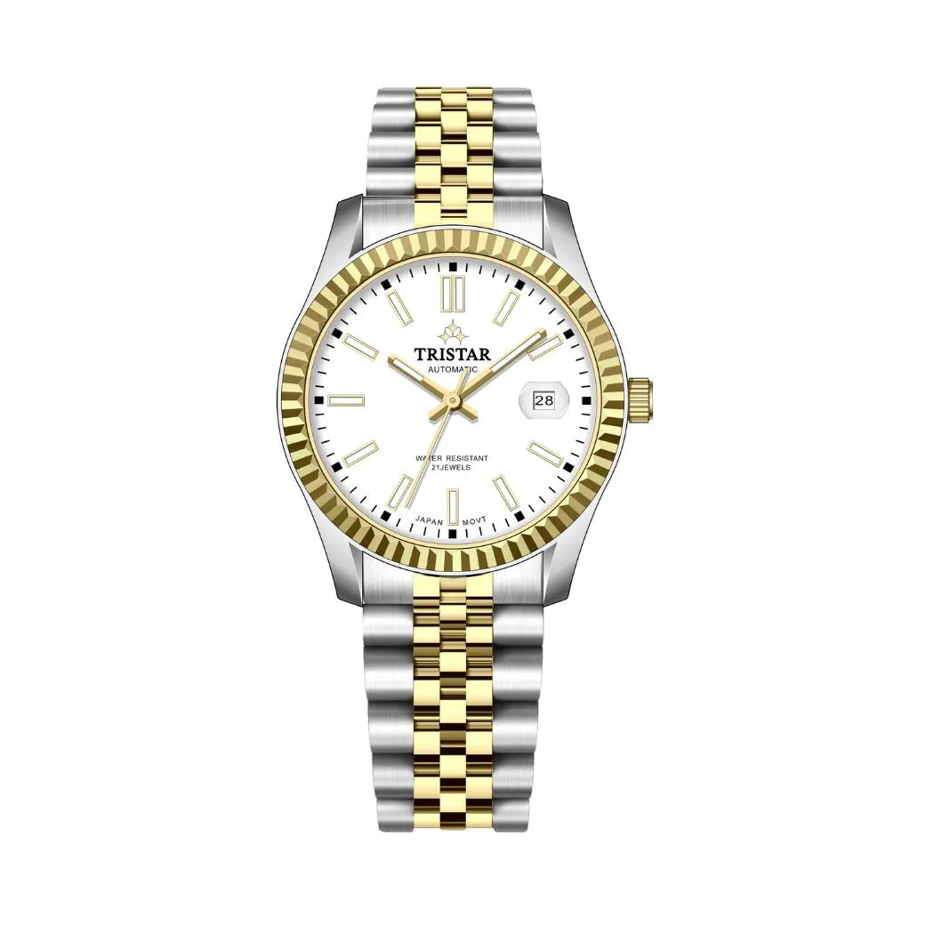 Tristar RD-Series Automatic White Dial 40mm Stainless Steel Men's Watch - RD31WM2TM02