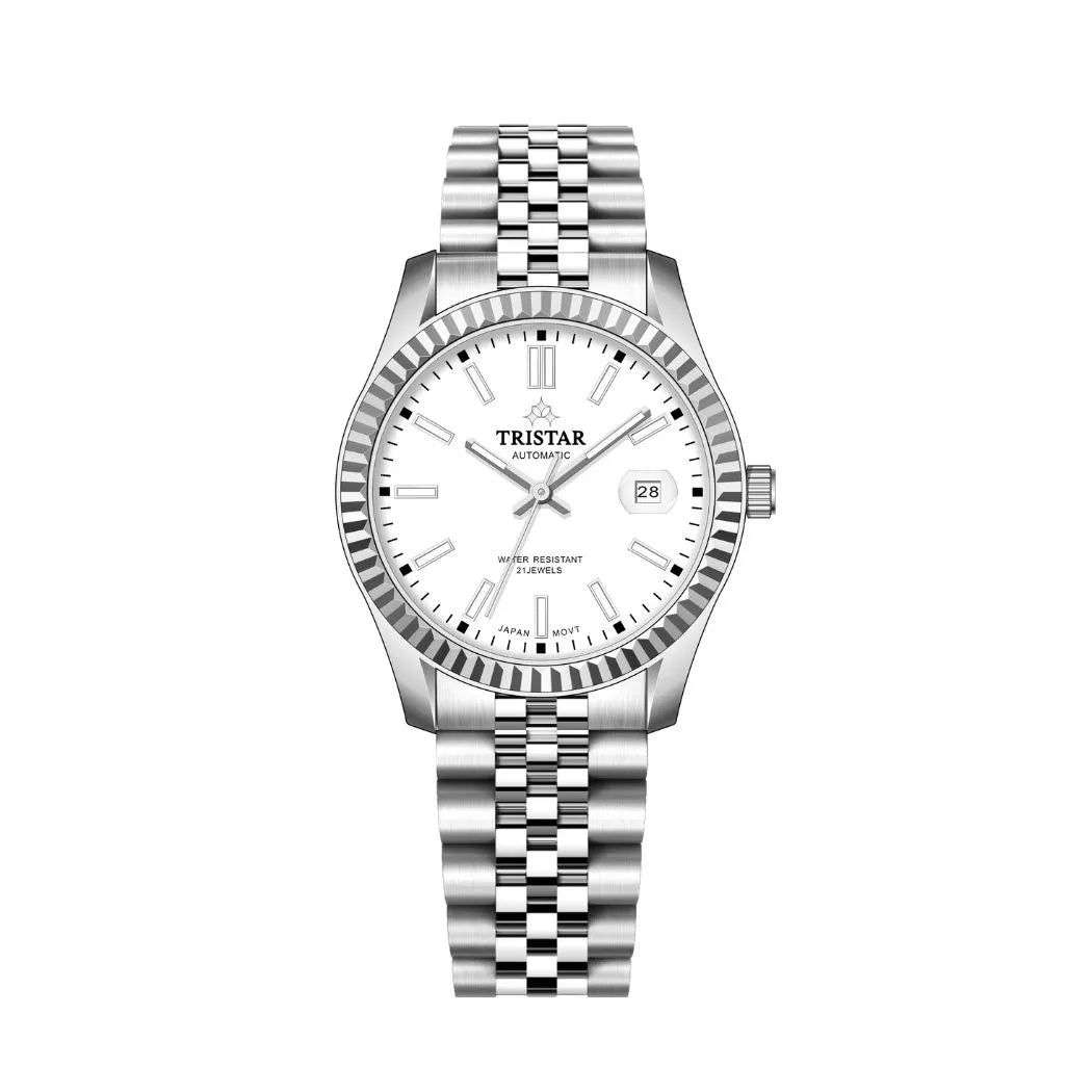 Tristar RD-Series Automatic White Dial 40mm Stainless Steel Men's Watch - RD31WMSSM02
