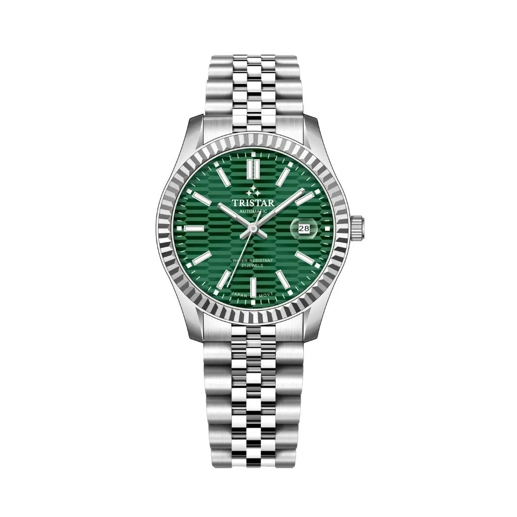 Tristar Automatic Fluted Motif Green Dial 40mm Stainless Steel Men's Watch - RM31GMSSM02
