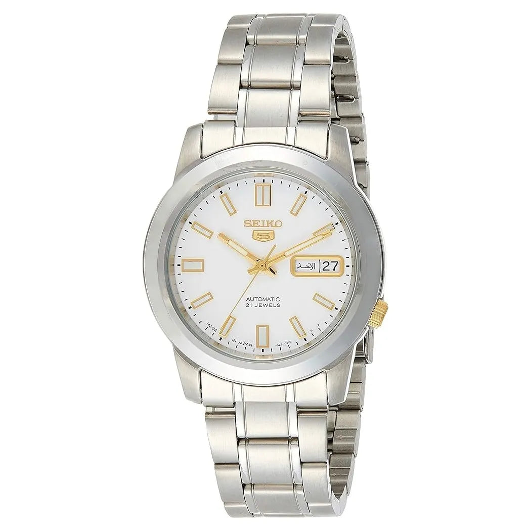 Seiko 5 SNKK07J1 21 Jewels Automatic White Dial 38mm Stainless Steel Men's Watch