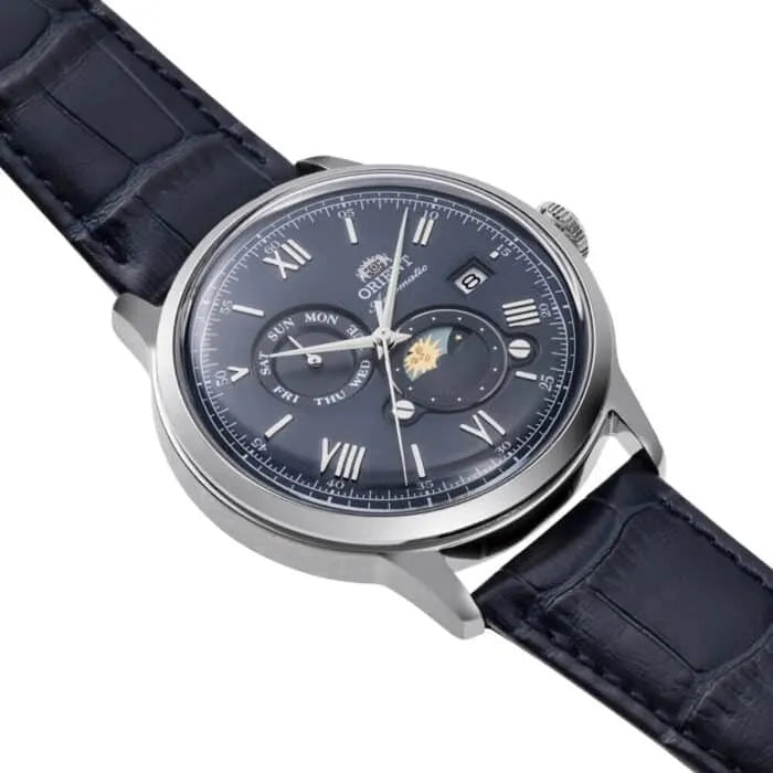 Orient Sun and Moon 75 Anniversary RA-AK0806L 2025 Release Rare Blue Day/Date Roman Numeral 41.5mm Dial Men's Watch