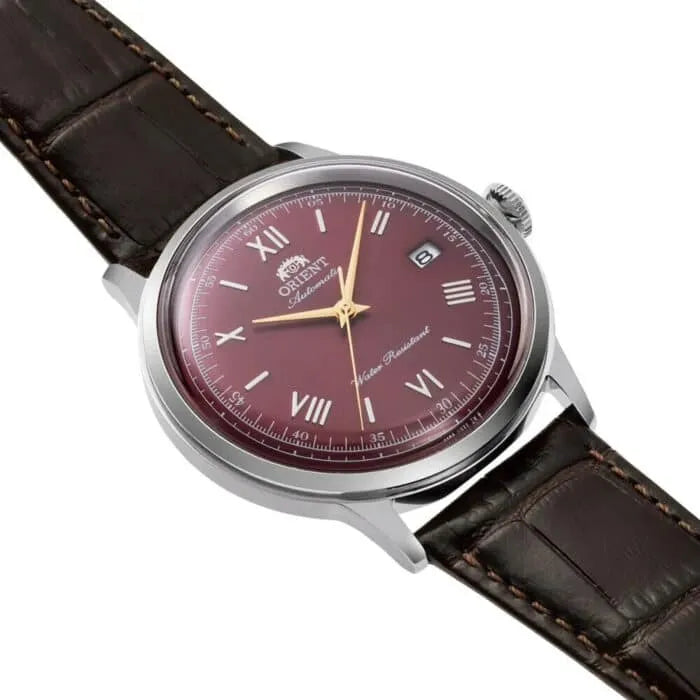 Orient Bambino 75 Anniversary 2025 Release RA-AC0026R Rare Bordeaux Classic Domed Glass Dial 40.5mm Automatic Men's Watch