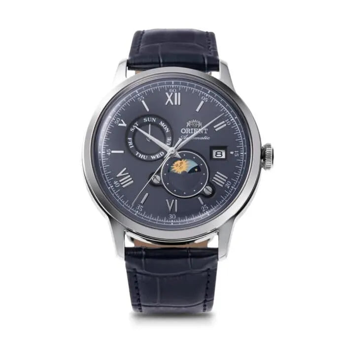Orient Sun and Moon 75 Anniversary RA-AK0806L 2025 Release Rare Blue Day/Date Roman Numeral 41.5mm Dial Men's Watch