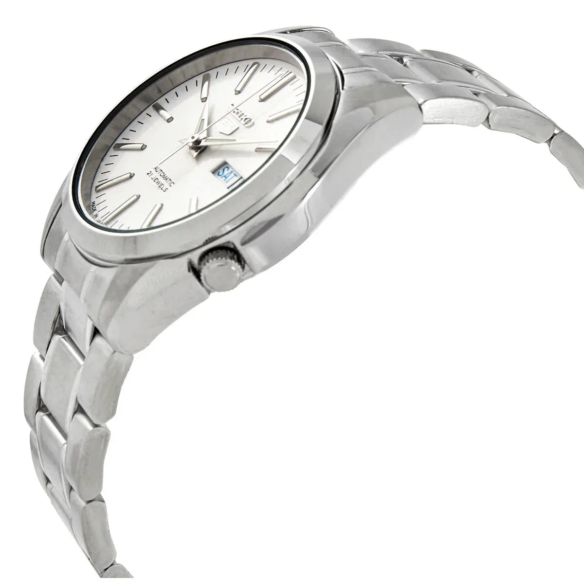 Seiko 5 SNKL41J1 21 Jewels Japan Made Automatic White Dial 37mm Stainless Steel Men's Watch