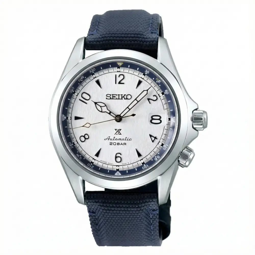 Seiko Prospex Alpinist SPB532J1  Automatic Limited Edition "Snowflake Alpinist" (800 Pieces) Silver Textured Dial 39.5mm Blue Nylon Strap Men's Watch