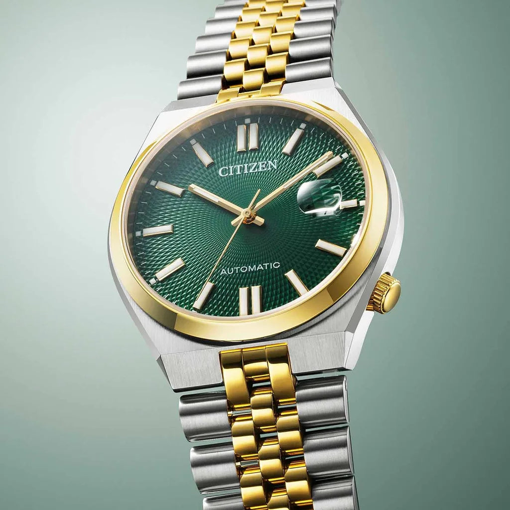 Citizen "Tsuyosa 60" NK0024-54X Mechanical Automatic Green Dial 40mm Stainless Steel Men's Watch