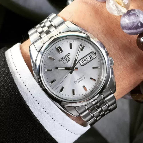 Seiko 5 Series  SNK355K1 Silver Dial Stainless Steel Men's Watch