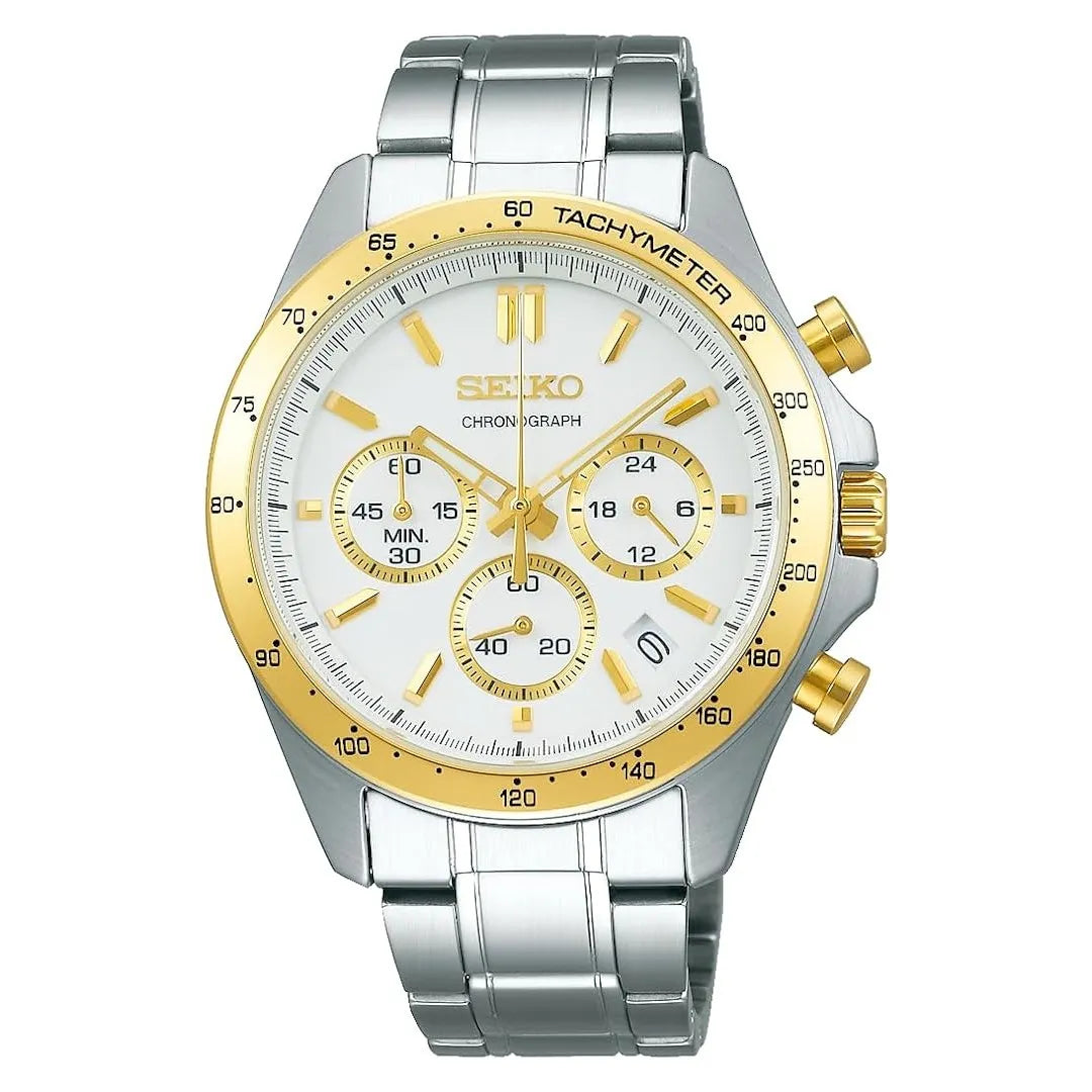 Seiko Spirit SBTR024 Chronograph White Dial Stainless Steel Men's Watch
