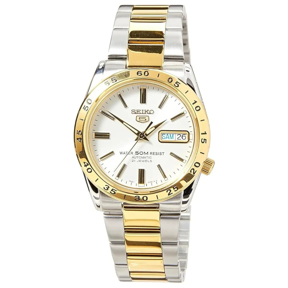 Seiko 5 SNKE04J1 White Dial Dual-Tone Stainless Steel Men's Watch