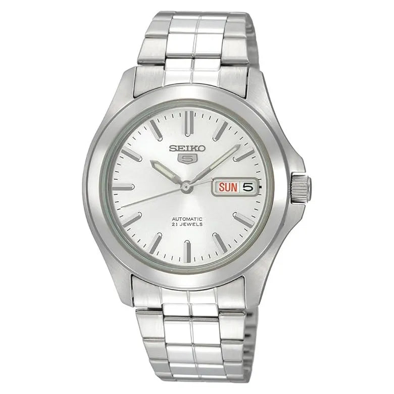 Seiko 5 SNKK87K1 Rare 21 Jewels Automatic Silver Dial Dual-Tone Stainless Steel Men's Watch