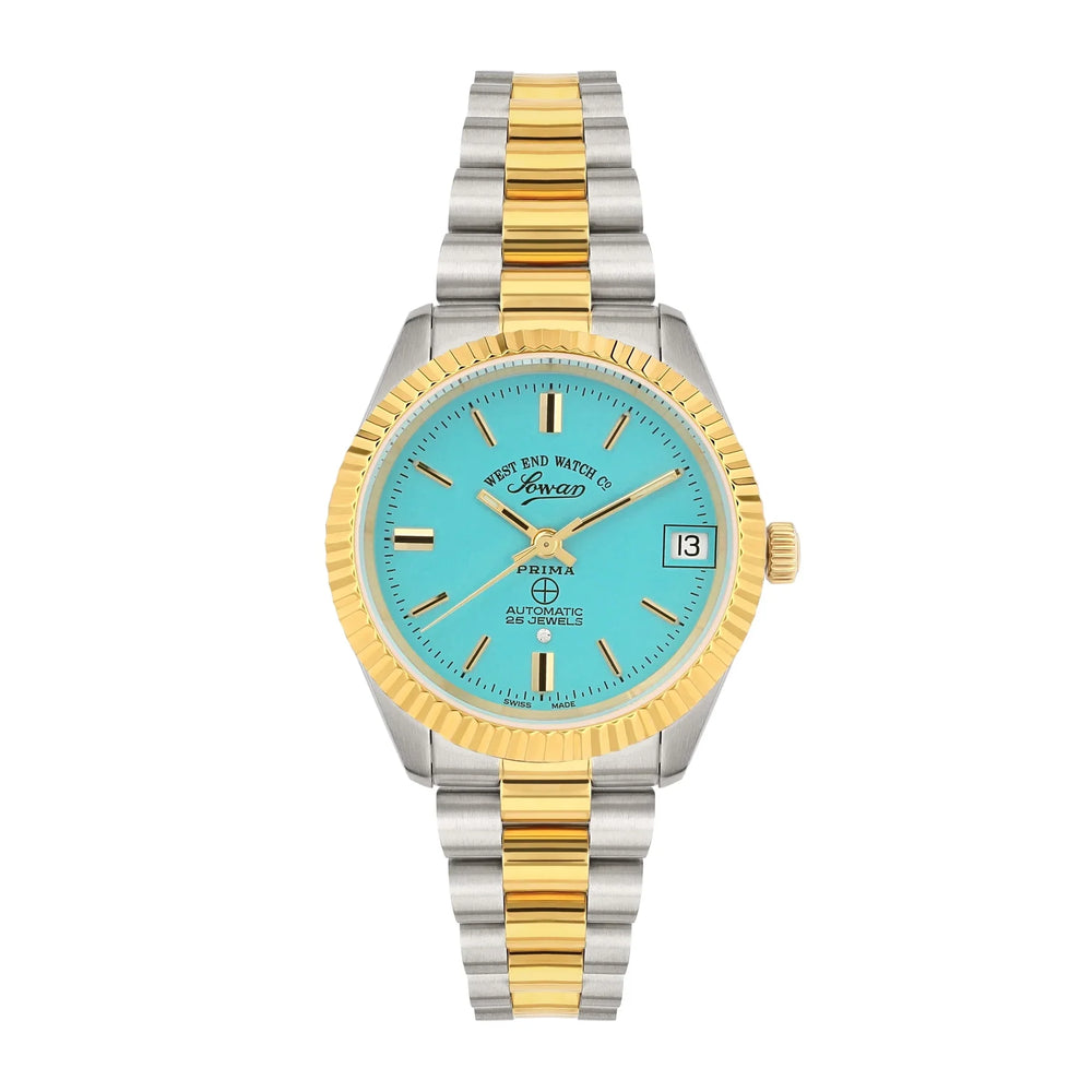 West End The Classics Automatic 6858.20.3337Y Turquoise Dial & Two-Tone Stainless Steel Women's Watch