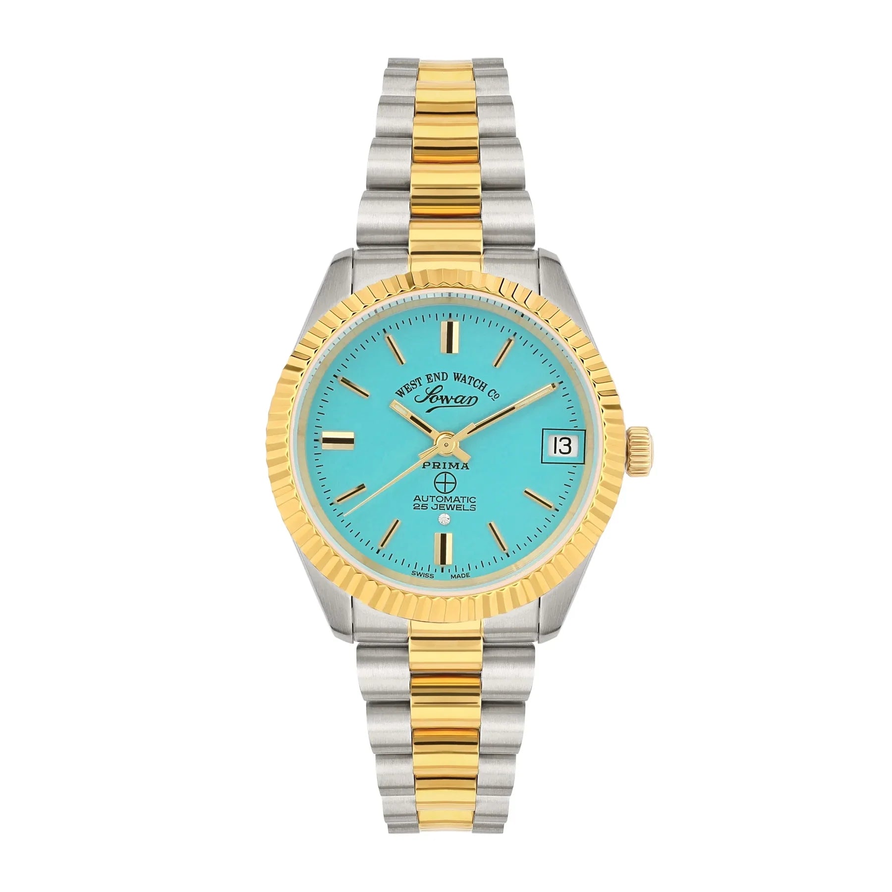 West End The Classics Automatic 6858.20.3337Y Turquoise Dial & Two-Tone Stainless Steel Women's Watch