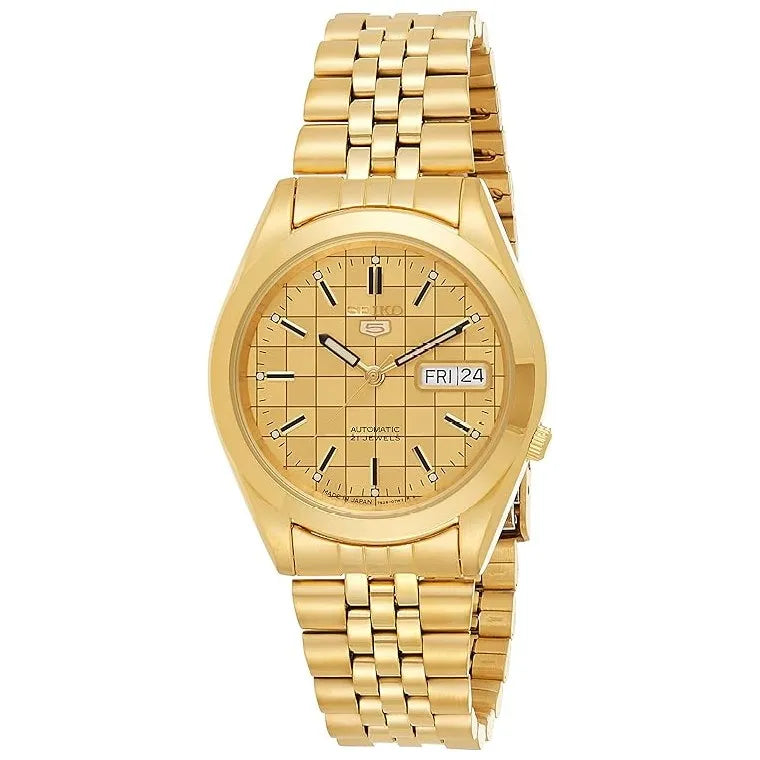 Seiko 5 SNKC08J1 Automatic Gold Dial Stainless Steel Men's Watch