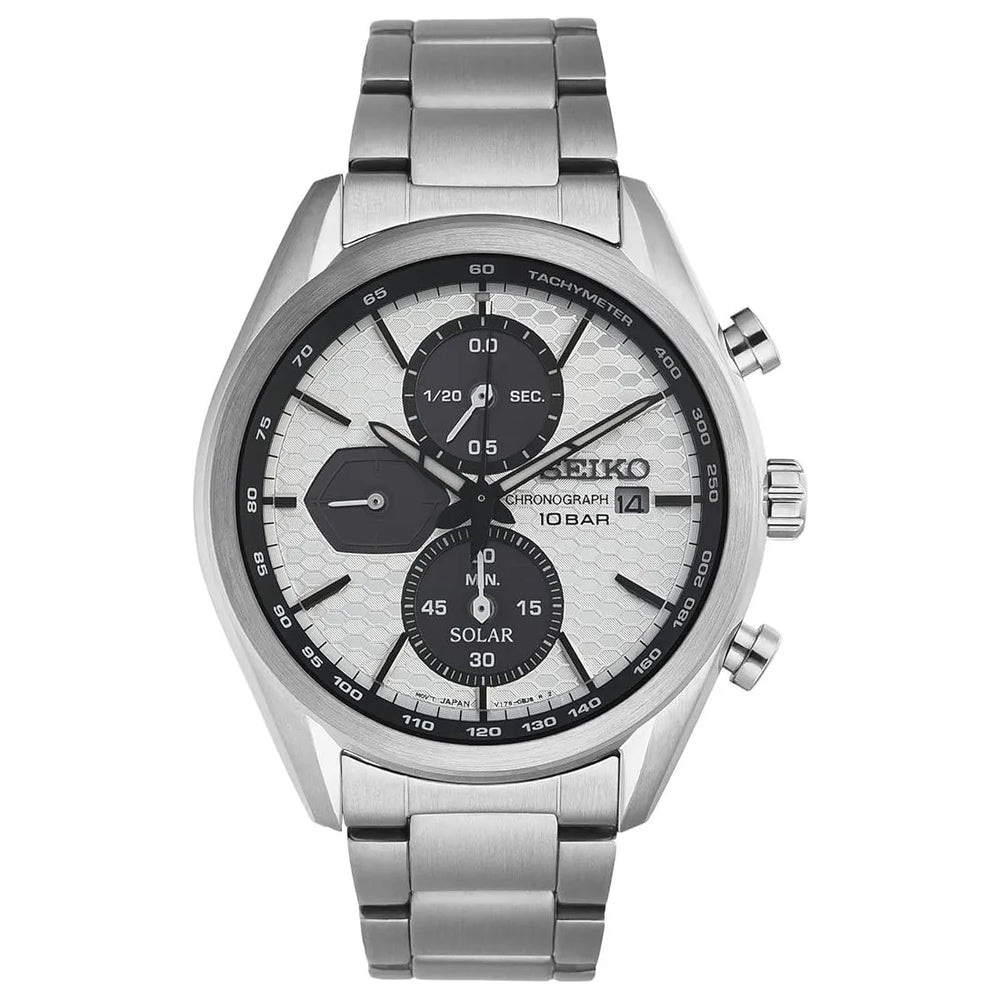 Seiko SSC769P1 Chronograph Solar White Dial Stainless Steel Men's Watch