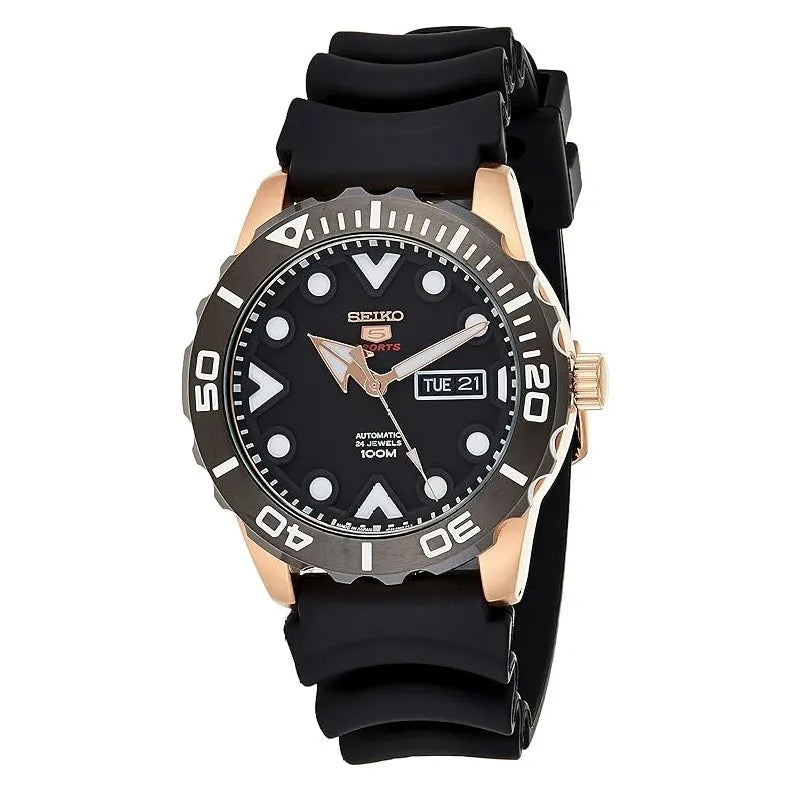 Seiko 5 Sports SRPA12J1 24 Jewels Automatic Black Dial Synthetic Strap Men’s Watch