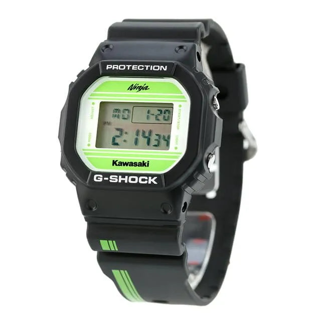 Casio G-Shock x Kawasaki Collab DW-5600KAWA22-1 Black Dial Resin Men's Watch