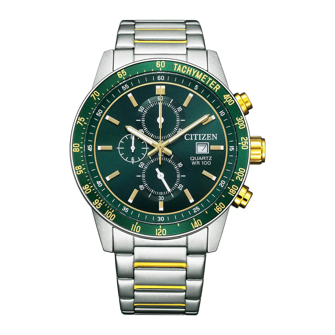 Citizen Quartz AN3689-55X Chronograph Green Dial Stainless Steel Men's Watch