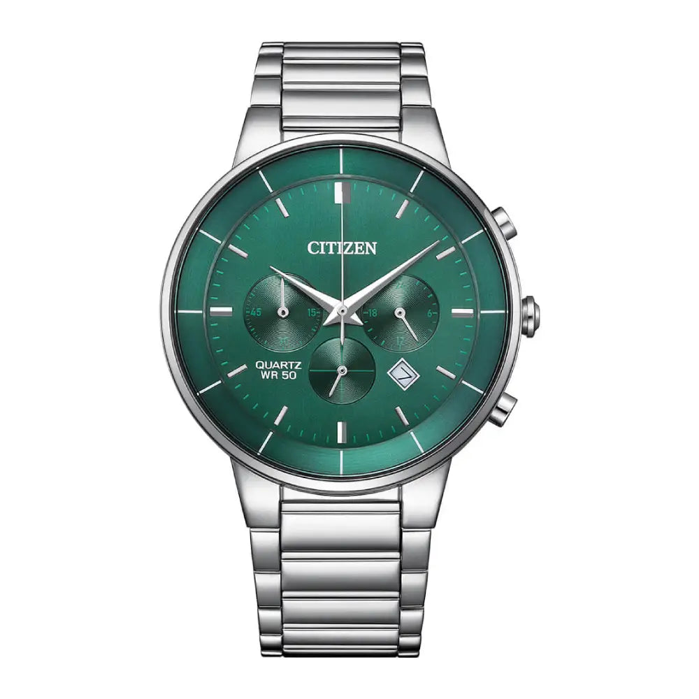 Citizen Quartz Chronograph AN8220-52X Green Dial Stainless Steel Men's Watch