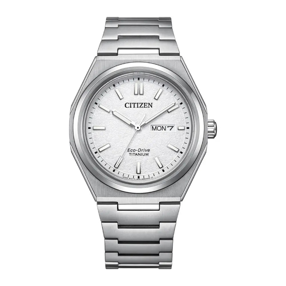 Citizen Eco-Drive AW0130-85A White Dial Titanium  Men'sWatch