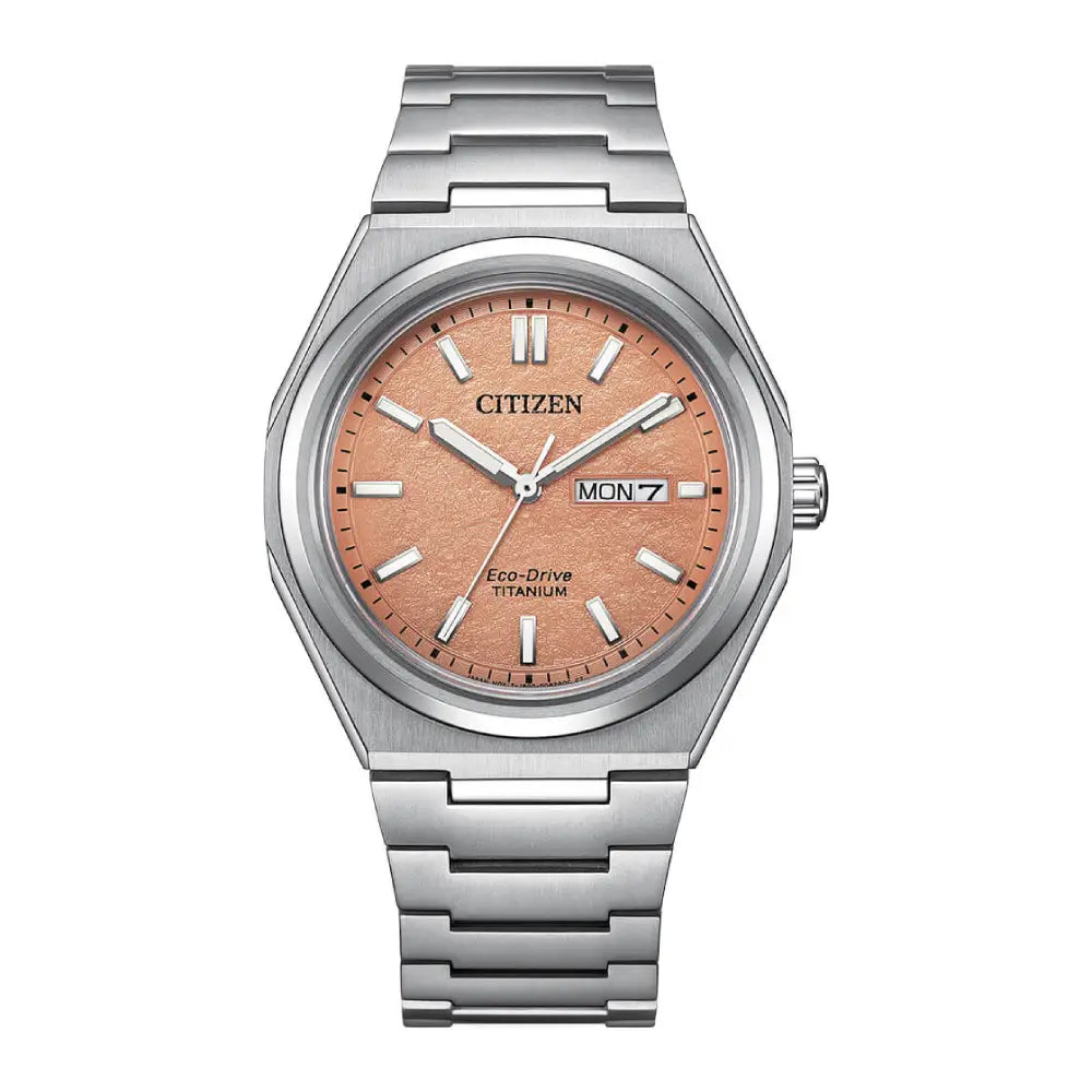 Citizen Eco-Drive AW0130-85Z Orange Dial Titanium  Men's Watch