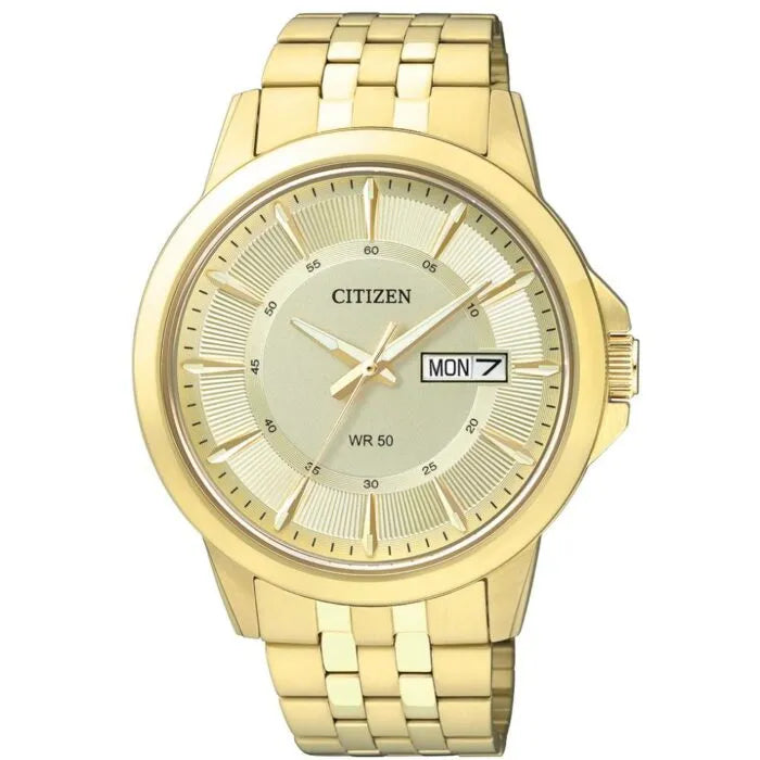 Citizen Quartz BF2013-56P Champagne Dial Gold-Tone Stainless Steel Men's Watch