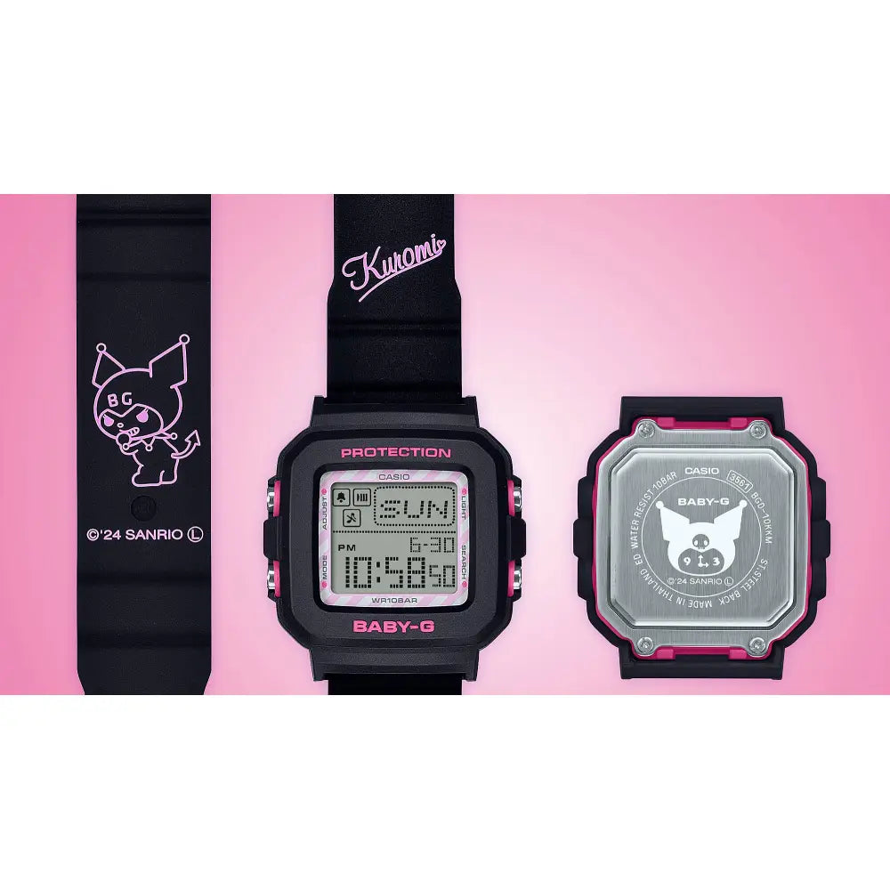 BABY-G Kuromi Collaboration BGD-10KKM-1DR Black Dial Resin Unisex Watch