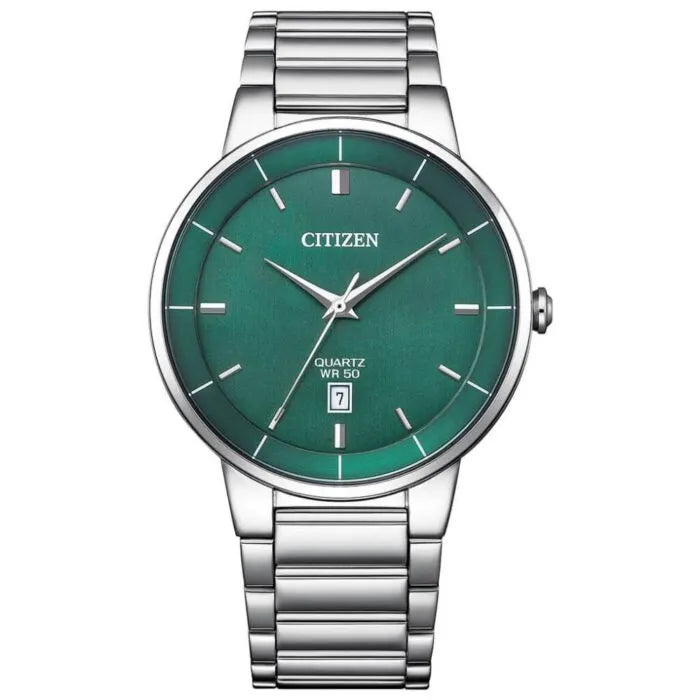 Citizen Quartz BI5120-51X Green Dial Stainless Steel Men's Watch