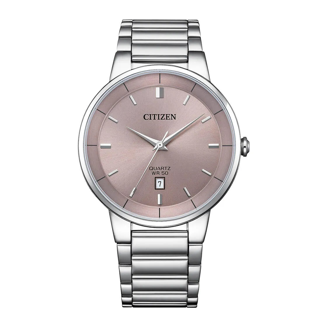 Citizen Quartz BI5120-51Z Analog Pink Dial Stainless Steel Men's Watch