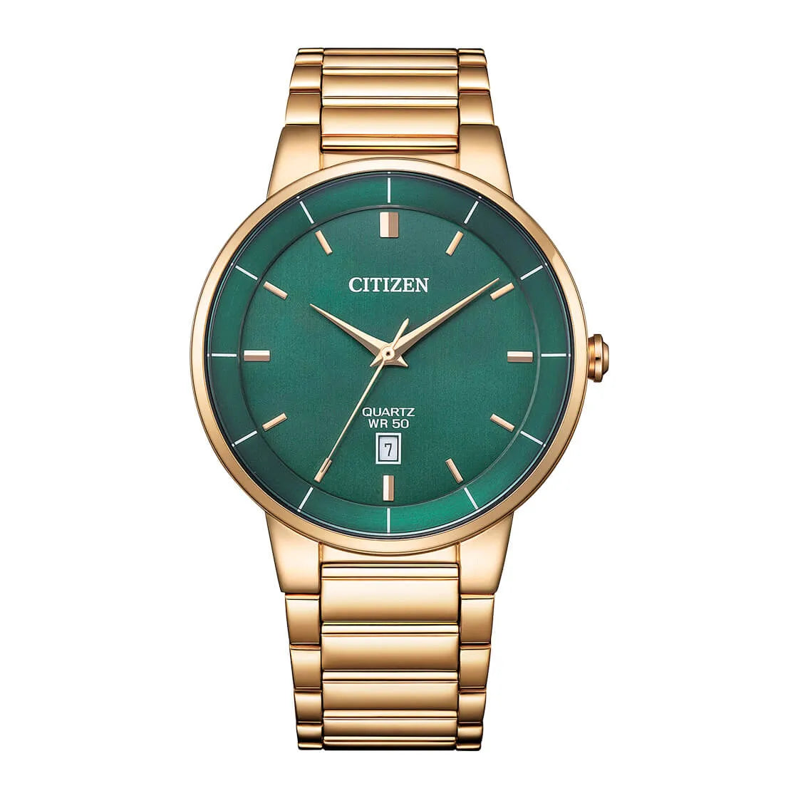 Citizen Quartz BI5123-52X Analog Green Dial Stainless Steel Men's Watch