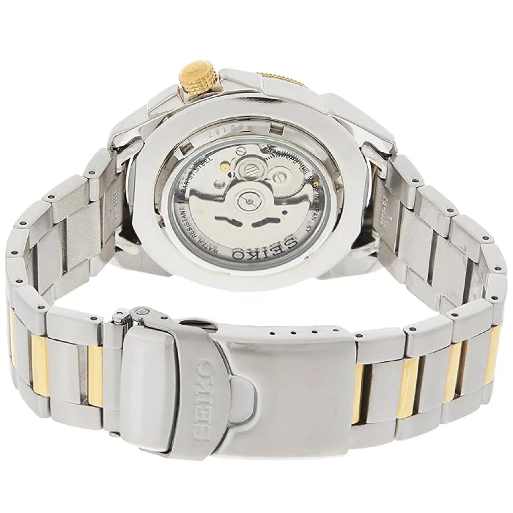Seiko 5 SNZF08J1 21 Jewels Classic Automatic Dual Tone White Dial Stainless Steel Men's Watch