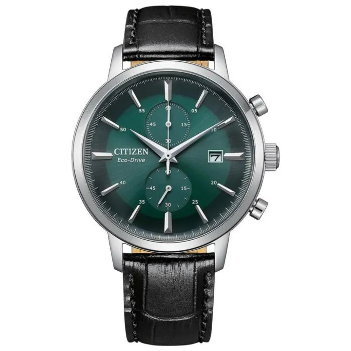 Citizen Eco-Drive CA7069-24X Eco-Drive Green Dial Black Leather Strap Men's Watch