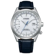 Citizen Radio-Controlled Eco-Drive CB0270-10A White Dial 43mm Leather Strap Men's Watch